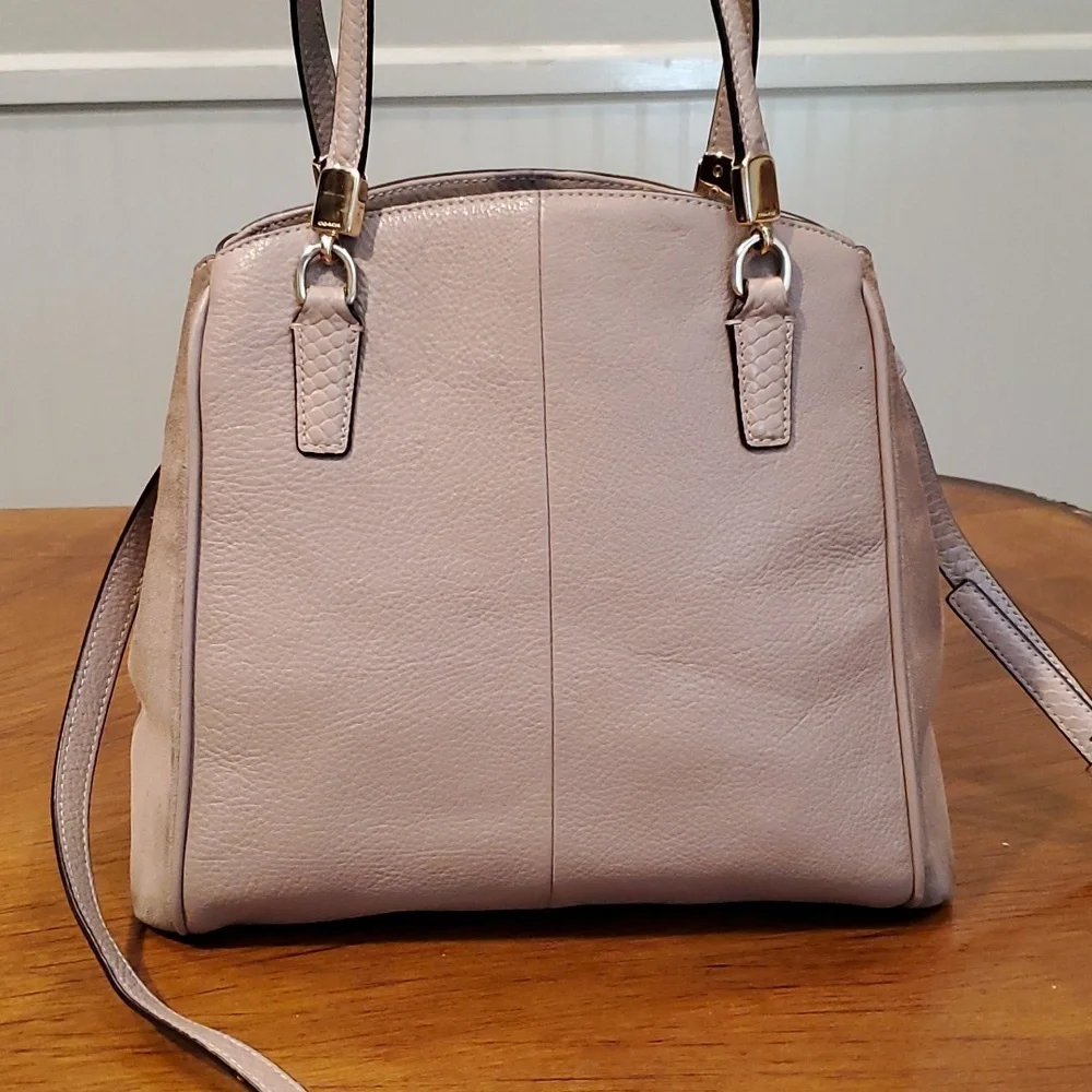 Coach taupe Minetta crossbody leather with suede